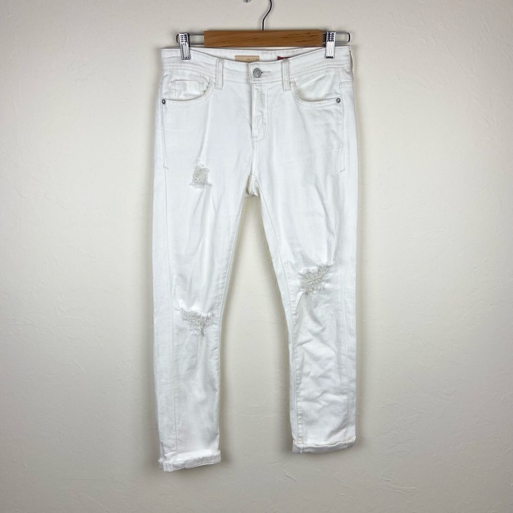 Anthropologie Pilcro & The Letterpress Distressed Slim Straight Jeans - White